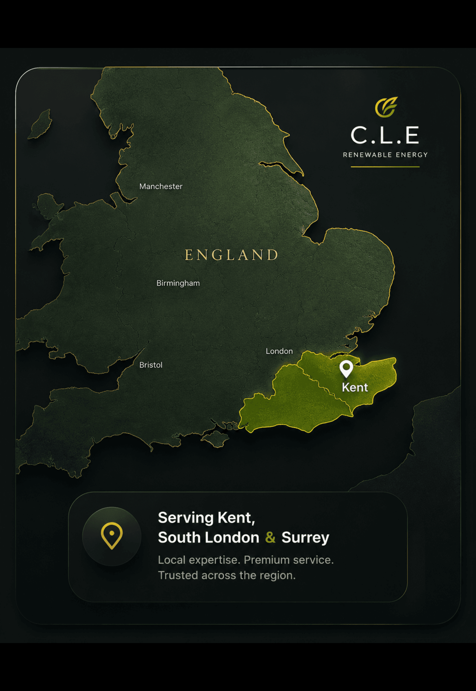C.L.E Renewable Energy van serving Kent South London and Surrey